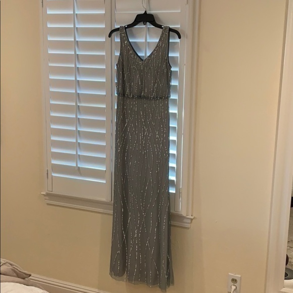 BHLDN black tie dress- grey sequined